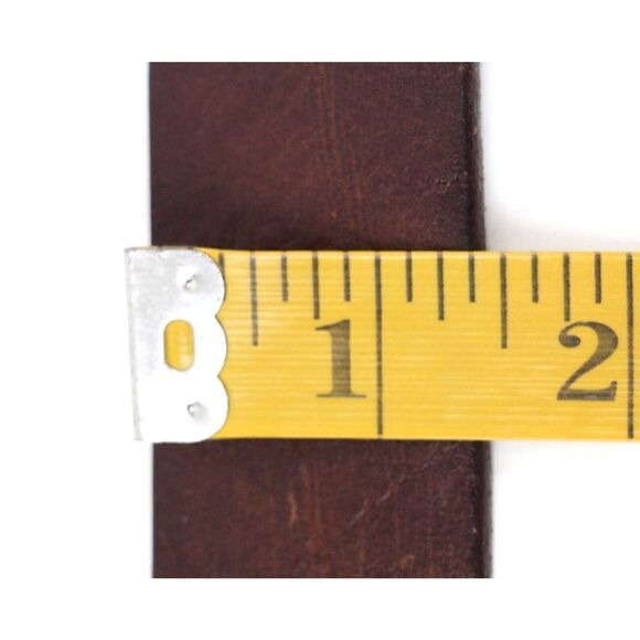 HONEST SADDLE BROWN GENUINE LEATHER 1 3/8"Wd DRESS CASUAL MEN'S BELT Sz 34 (M28 - Picture 9 of 14